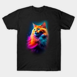 Galaxy Mystical Cat Coloful T-Shirt